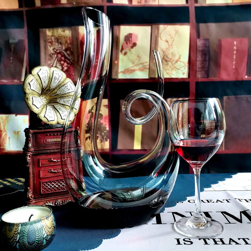 NUTRIUPS Wine Decanter, Hand Blown Swan Red Wine Decanters, Carafe Decanter for Wine - Image 2